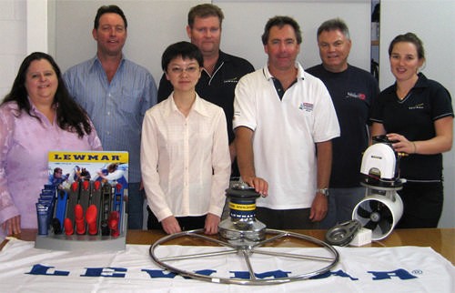 Carl Craaford (second left) and the Lewmar Australiasia team © Lewmar . http://www.lewmar.com